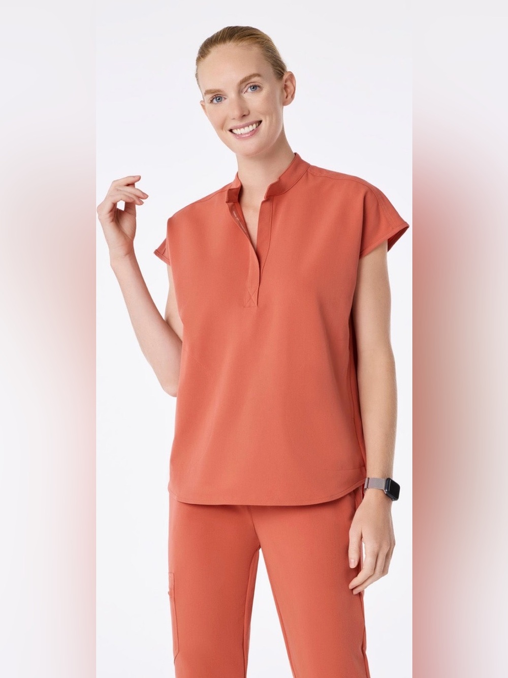 Figs Rafaela top in color Spiced Cider, size XS